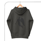 Daemon Angelic Stealth unisex cotton hoodie with vintage black design, featuring a hood and relaxed fit.