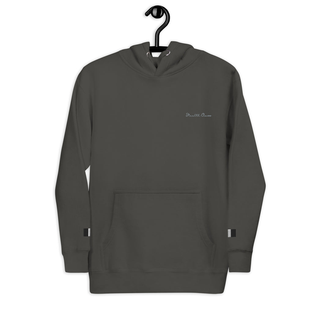 Daemon Angelic Stealth unisex cotton hoodie with black vintage finish and hood, featuring a sleek, modern design.
