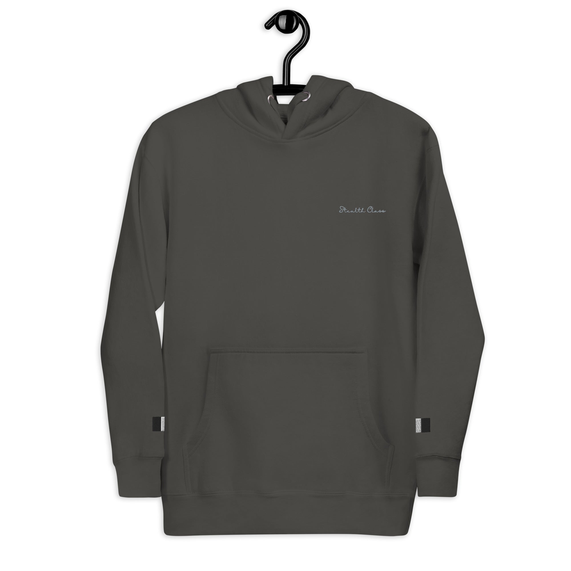 Daemon Angelic Stealth unisex cotton hoodie with black vintage finish and hood, featuring a sleek, modern design.