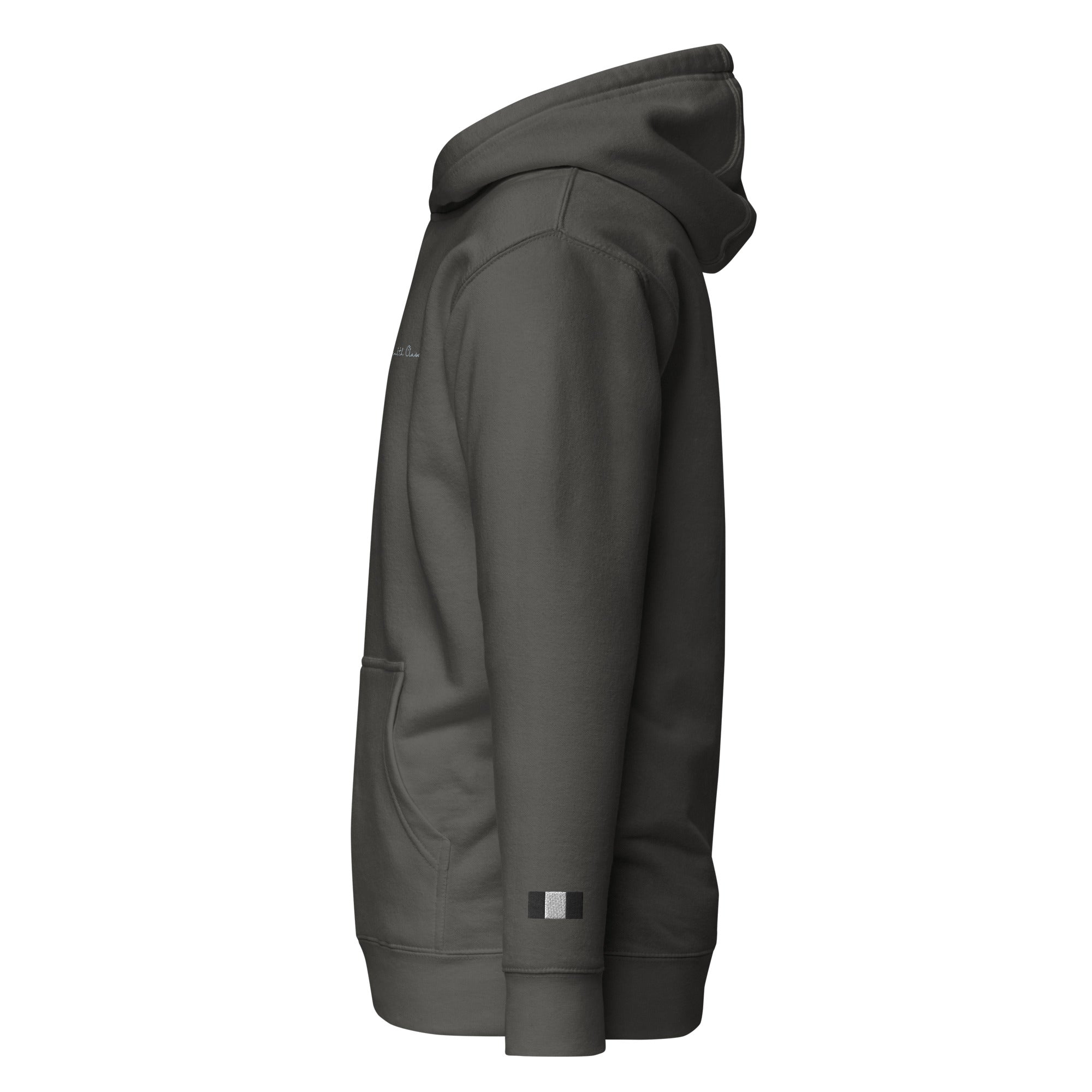 Daemon Angelic Stealth cotton hoodie with a black vintage design, featuring a hood and unisex fit.