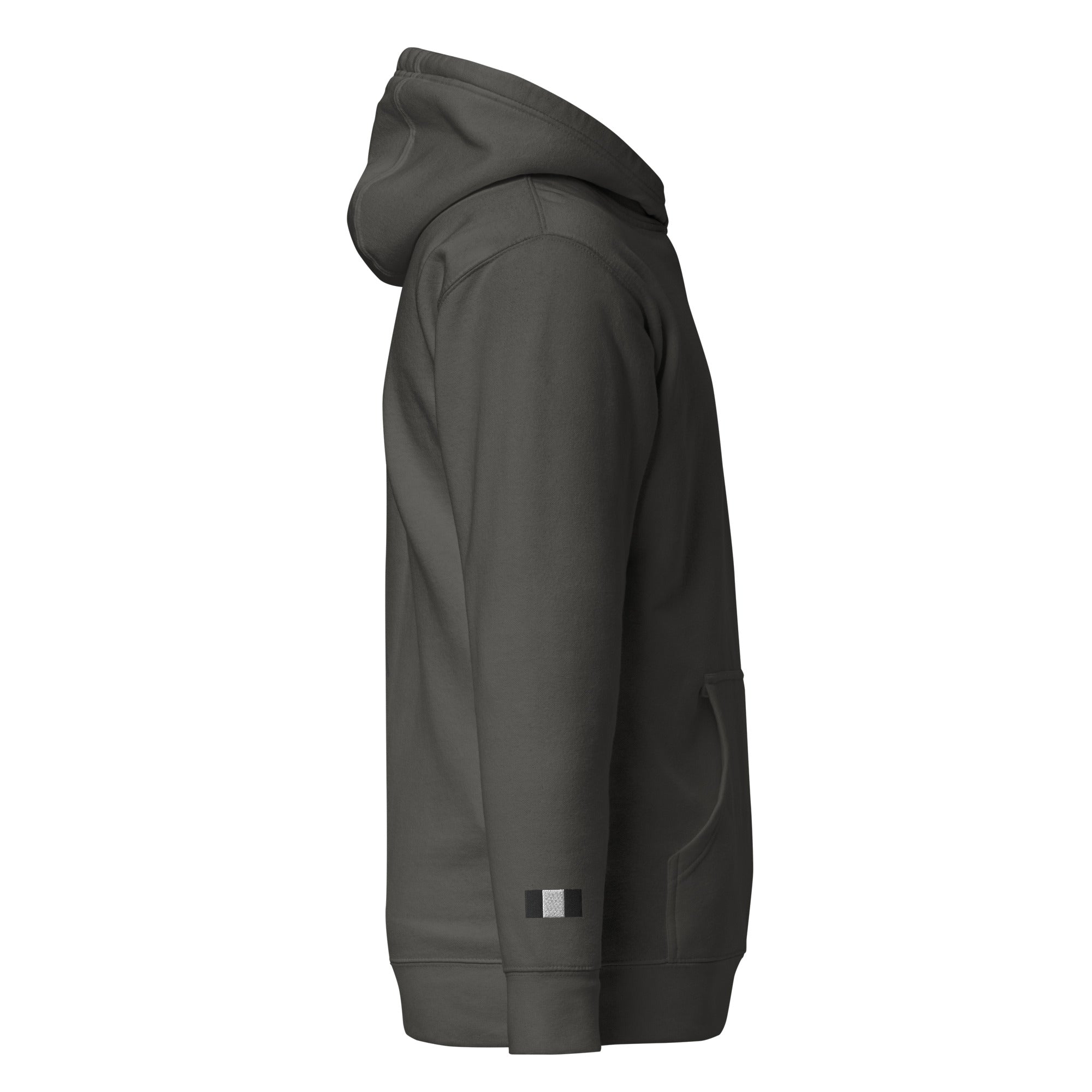 Daemon Angelic Stealth hoodie, unisex black cotton pullover with hood, featuring a vintage-inspired design and premium comfort.