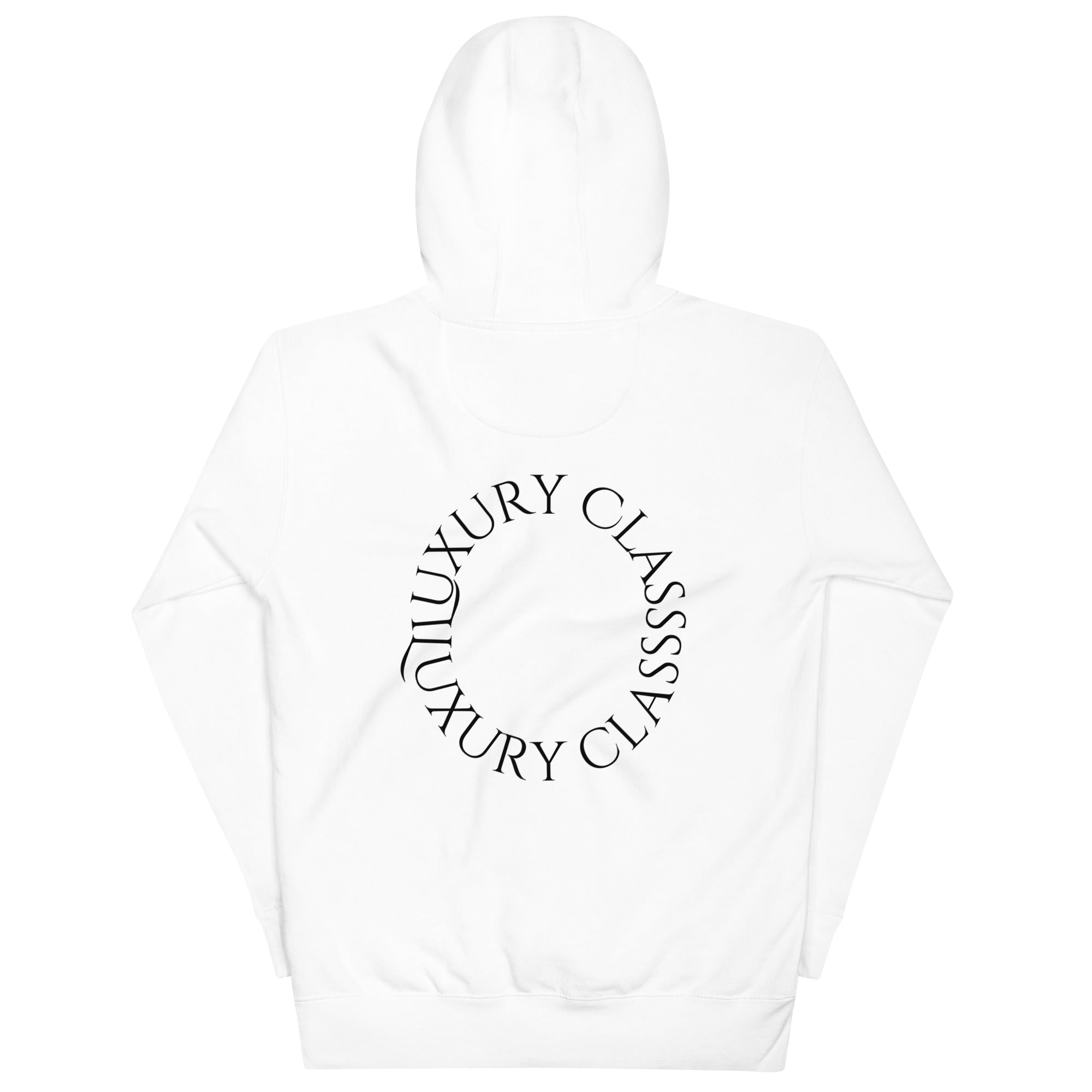 White Daemon Las Palmas unisex cotton fleece hoodie with hood and back design, premium casual pullover for everyday wear.