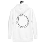 White Daemon Las Palmas hoodie with a front pocket and hood, made from soft cotton-heritage fabric for a comfortable unisex fit.