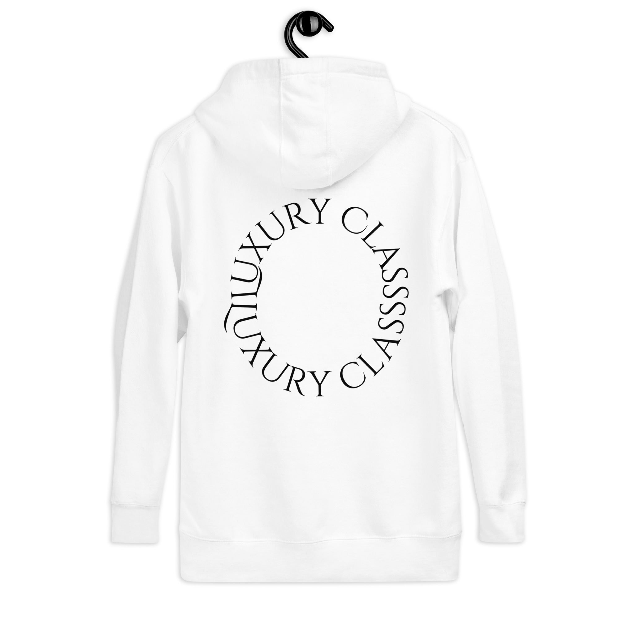 White Daemon Las Palmas hoodie with a front pocket and hood, made from soft cotton-heritage fabric for a comfortable unisex fit.