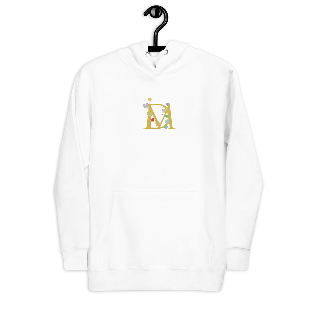 White Daemon Las Palmas fleece hoodie with hood and front pocket, unisex cotton-heritage pullover for casual wear.
