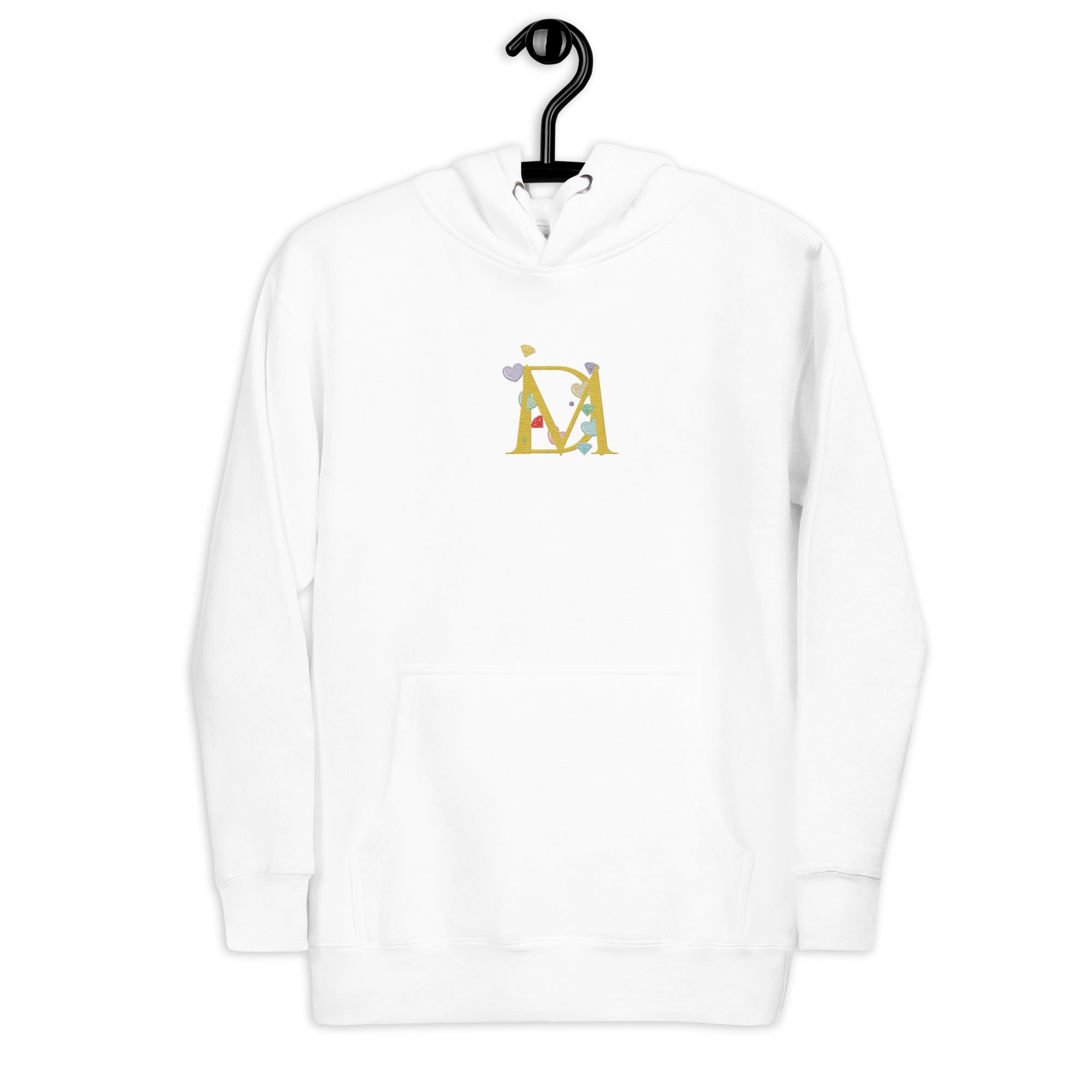 White Daemon Las Palmas fleece hoodie with hood and front pocket, unisex cotton-heritage pullover for casual wear.