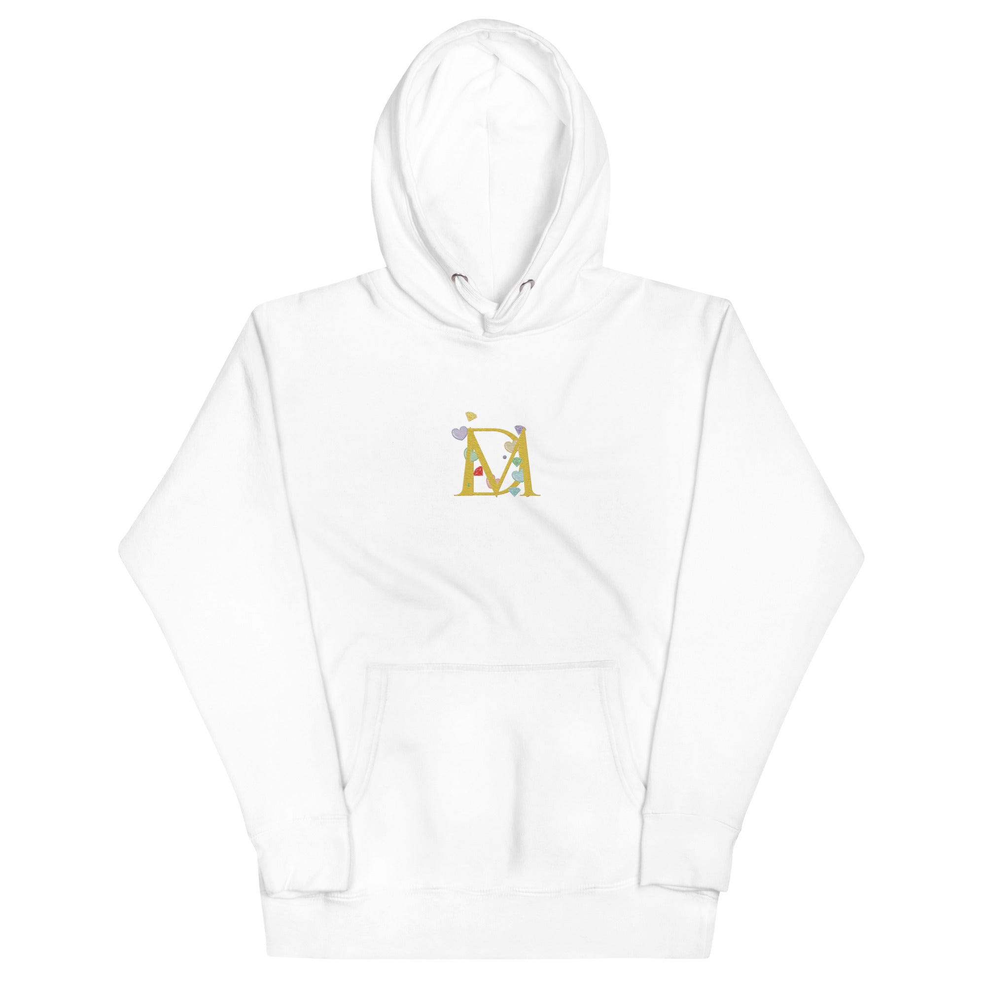 White Daemon Las Palmas Felpa Cappucio hoodie with front pocket and drawstrings, comfortable cotton-heritage unisex pullover.