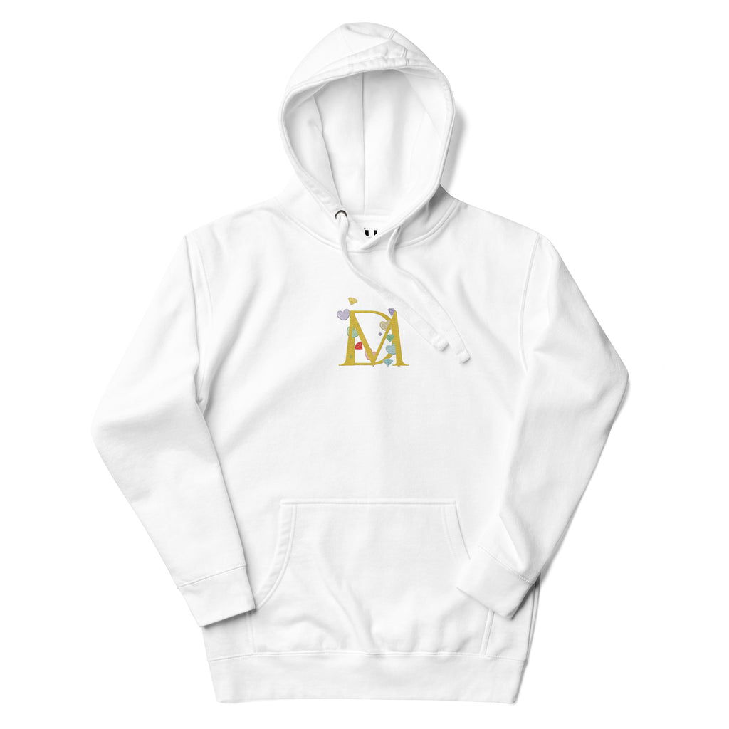 White Daemon Las Palmas unisex cotton hoodie with front pocket and hood, showcasing a casual, comfortable pullover design.