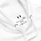 Daemon Las Palmas unisex cotton hoodie with hood, white premium pullover style, soft and comfortable for casual wear.