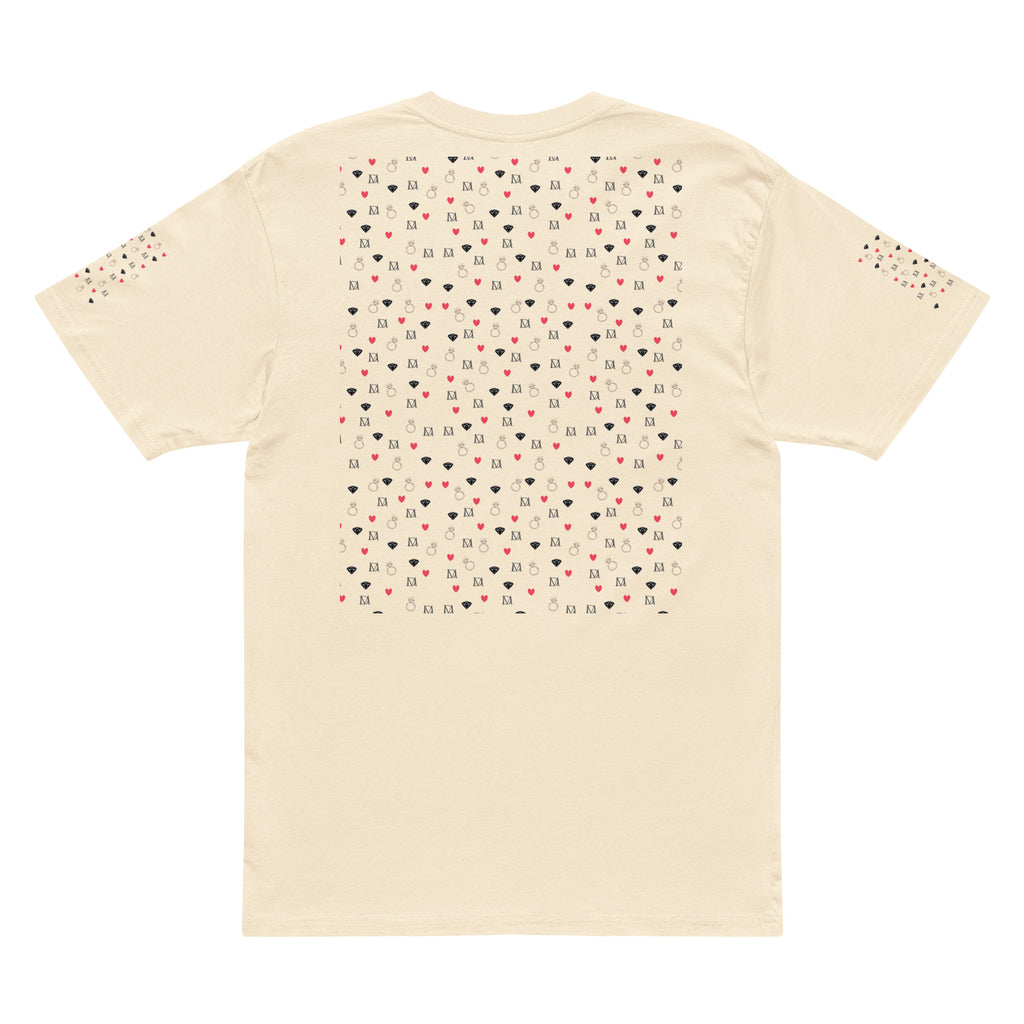 Daemon Luxury Speckled Diamonds Premio il Man men's short-sleeve T-shirt in vintage white, cotton fabric with diamond-knit pattern.