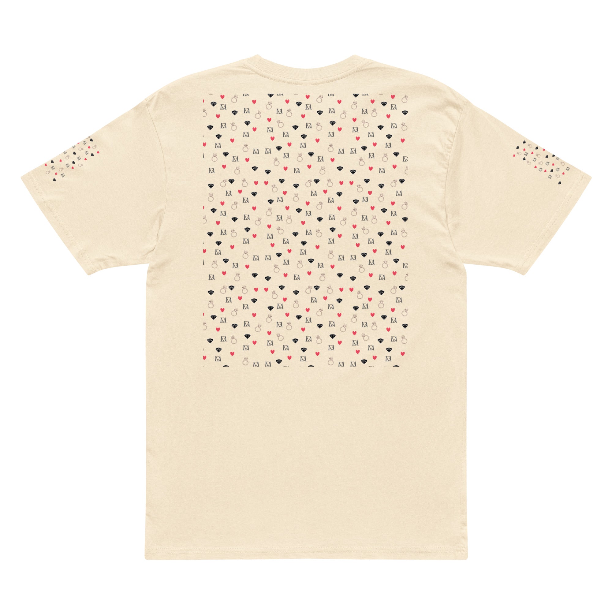 Daemon Luxury Speckled Diamonds Premio il Man men's short-sleeve T-shirt in vintage white, cotton fabric with diamond-knit pattern.