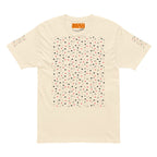 Daemon Luxury Speckled Diamonds Premio il Man men's short sleeve cotton T-shirt in vintage white, front view.