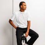 Daemon Luxury Speckled Diamonds Premio il Man men's white cotton short-sleeve T-shirt with diamond pattern on front
