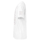 Daemon Luxury Speckled Diamonds Premio il Man men's white cotton short-sleeve tee, close-up of diamond pattern on fabric