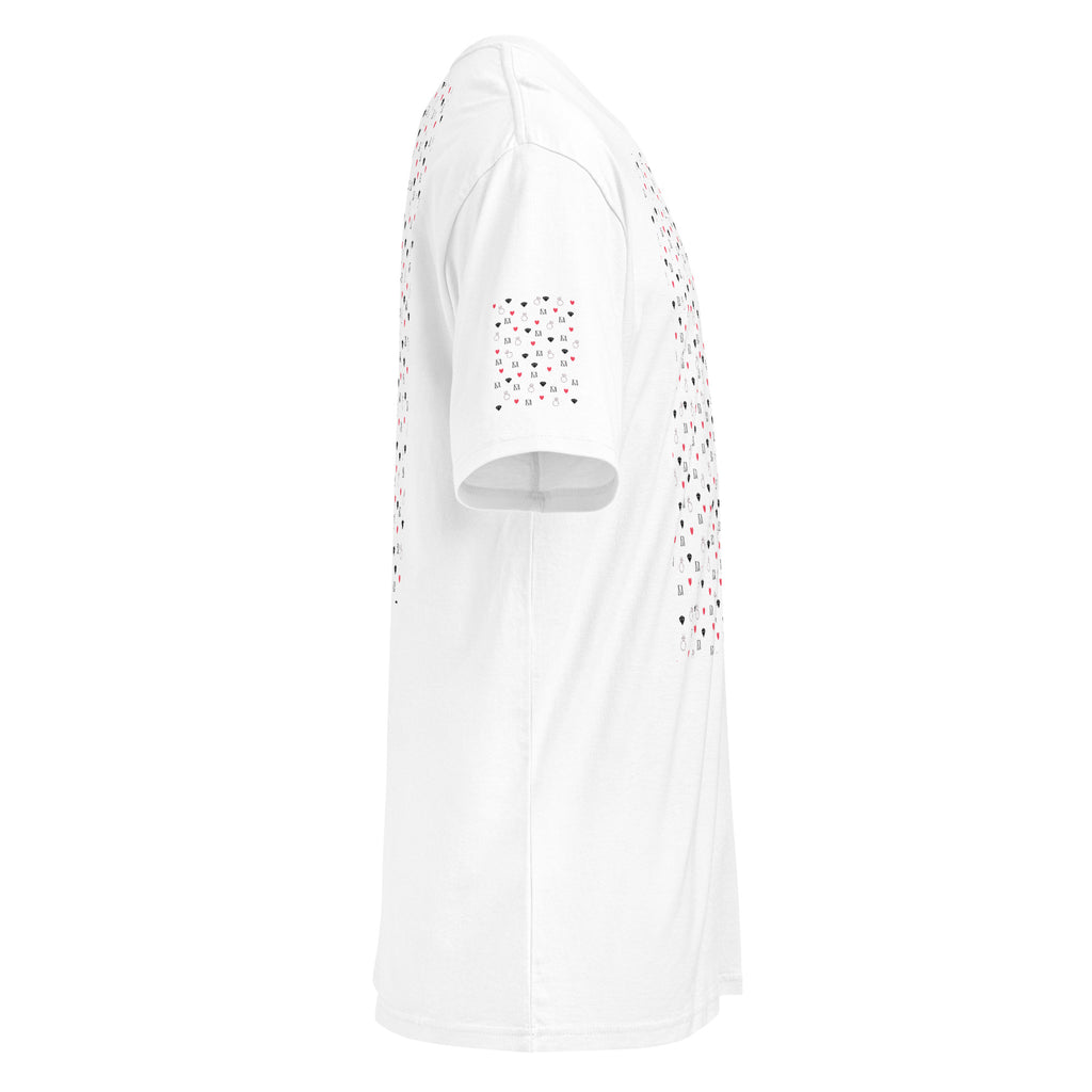 Daemon Luxury Speckled Diamonds Premio il Man men's white cotton short-sleeve t-shirt, casual and comfortable.