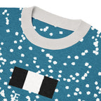 Daemon Luxury Rebirth Knitted T-Shirt with textured knit fabric and modern design, shown in a close-up of the detailed knit pattern.