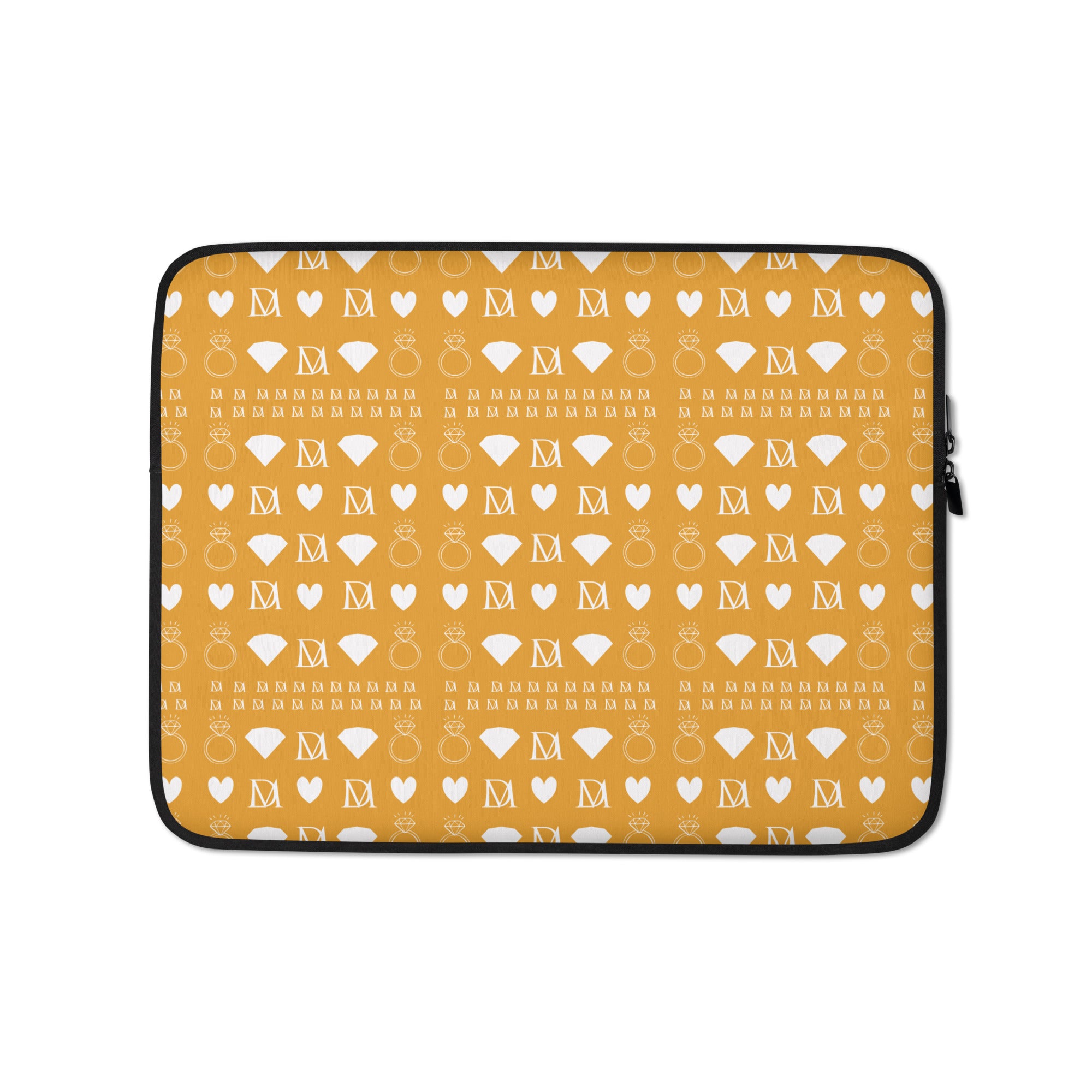 Daemon Frosted Diamonds Mac laptop sleeve featuring a stylish Tarmin Honeybees design on the front.
