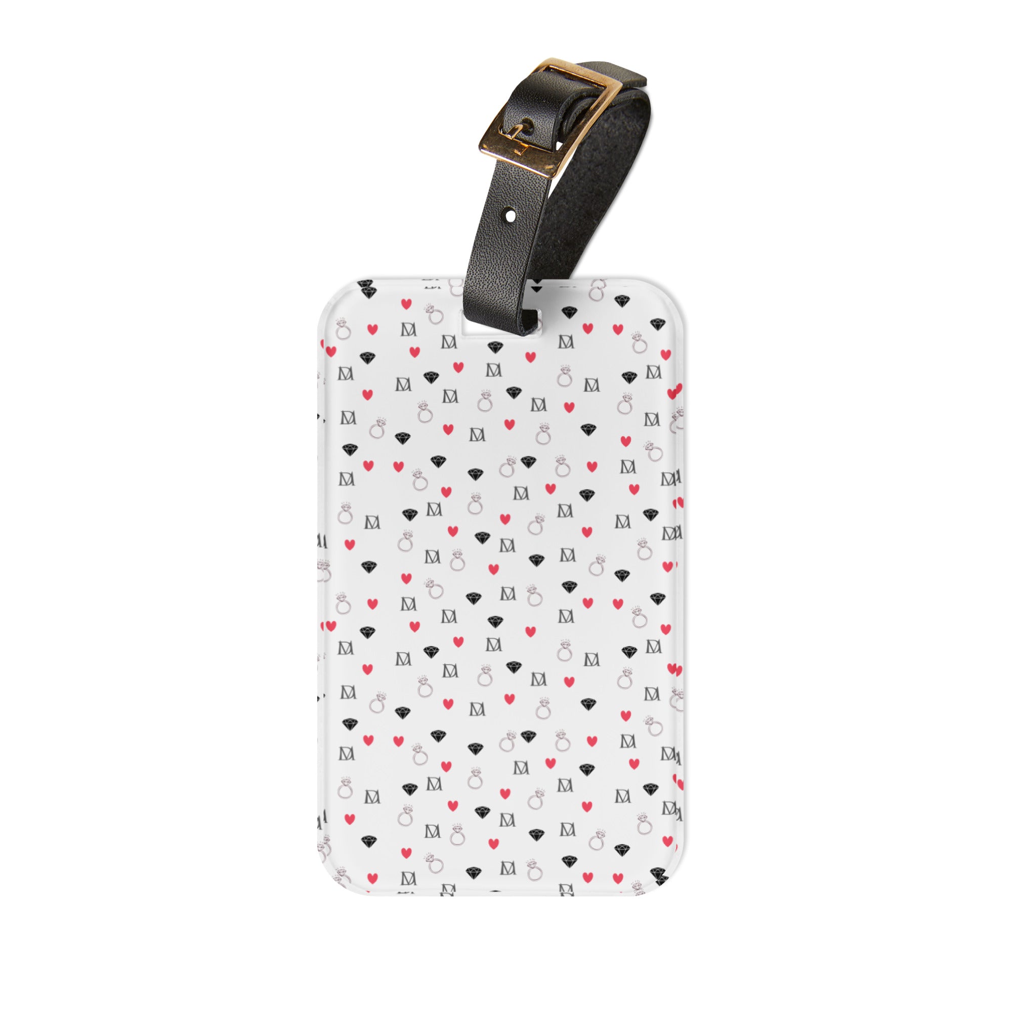 Daemon Luxury Speckled Diamonds Artica Blizzard luggage tag with a stylish speckled design and durable leather strap.