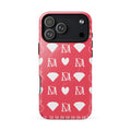 Daemon Frosted Diamonds La Flame MagSafe tough case for iPhone 17 Pro Max with glossy finish and decorative diamond design.