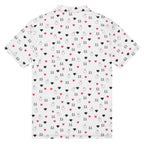 Men's slim-fit polo shirt by Daemon Luxury featuring a black all-over speckled diamonds Artica Blizzard pattern.