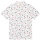 Men's slim-fit polo shirt with speckled diamond pattern in white, from Daemon Luxury's Artica Blizzard collection.