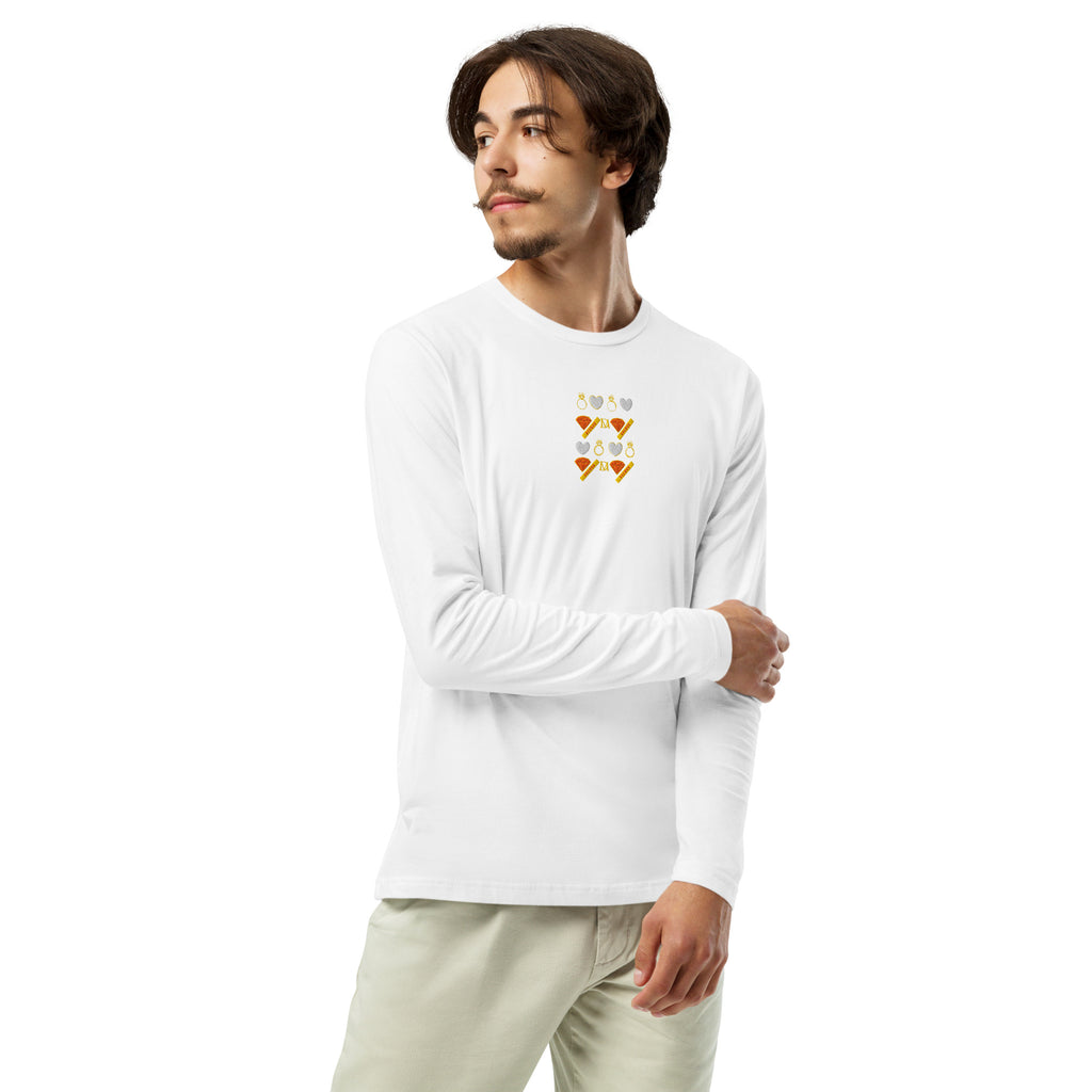 Daemon Gloomy Runners Lunar long-sleeve men's white shirt, fitted style, front view with detailed collar and fabric texture