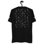 Black men's fitted T-shirt from Daemon Luxury's Florette Rebirth collection, shown from the back.