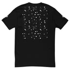 Black men's fitted T-shirt from Daemon Luxury's Florette Rebirth Premio il Man collection, shown from the back.