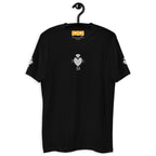 Black men's fitted T-shirt from Daemon Luxury featuring the Florette Rebirth Premio il Man design on the front.