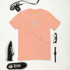 Men's fitted T-shirt in desert pink with front graphic design, by Daemon Luxury from the Florette Rebirth Premio il Man collection.