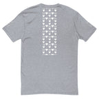 Daemon Luxury Frosted Diamonds Royalty men's fitted T-shirt in heather grey, shown from the back with a stylish design.
