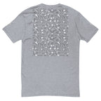 Daemon Luxury Florette Rebirth men's fitted heather grey T-shirt shown from the back.