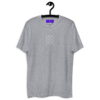 Men's fitted heather grey t-shirt featuring Frosted Diamonds Royalty design by Daemon Luxury, front view.
