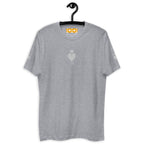 Daemon Luxury Florette Rebirth Premio il Man men's fitted heather grey T-shirt, front view showing stylish graphic design.