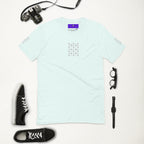 Light blue men's fitted T-shirt from Daemon Luxury featuring Frosted Diamonds Royalty design on the front.