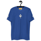 Mens fitted royal blue T-shirt from Daemon Luxury's Florette Rebirth Premio il Man collection, front view showing design details.