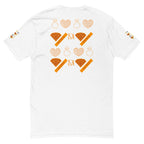 White men's fitted T-shirt with Gloomy Runners Lunar (Mari) print on the back, from Daemon's Camicia Maniche Corte collection.