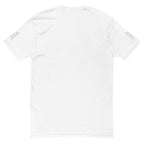 White men's fitted T-shirt from Daemon Luxury's Frosted Diamonds Royalty collection, shown from the back with a sleek design.