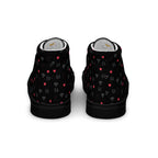 Black high-top canvas shoes with speckled diamond design by Daemon Luxury, men's NEMESIS Male sneakers.