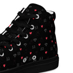 Black Daemon Luxury Speckled Diamonds NEMESIS Male high-top canvas shoes with stylish design and detailed speckled pattern.