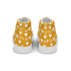 White men's high-top canvas shoes with frosted diamond accents from Daemon Luxury Tarmin Honeybees collection.