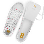 White men's high-top canvas shoes with speckled diamond Artica Blizzard design by Daemon Luxury.