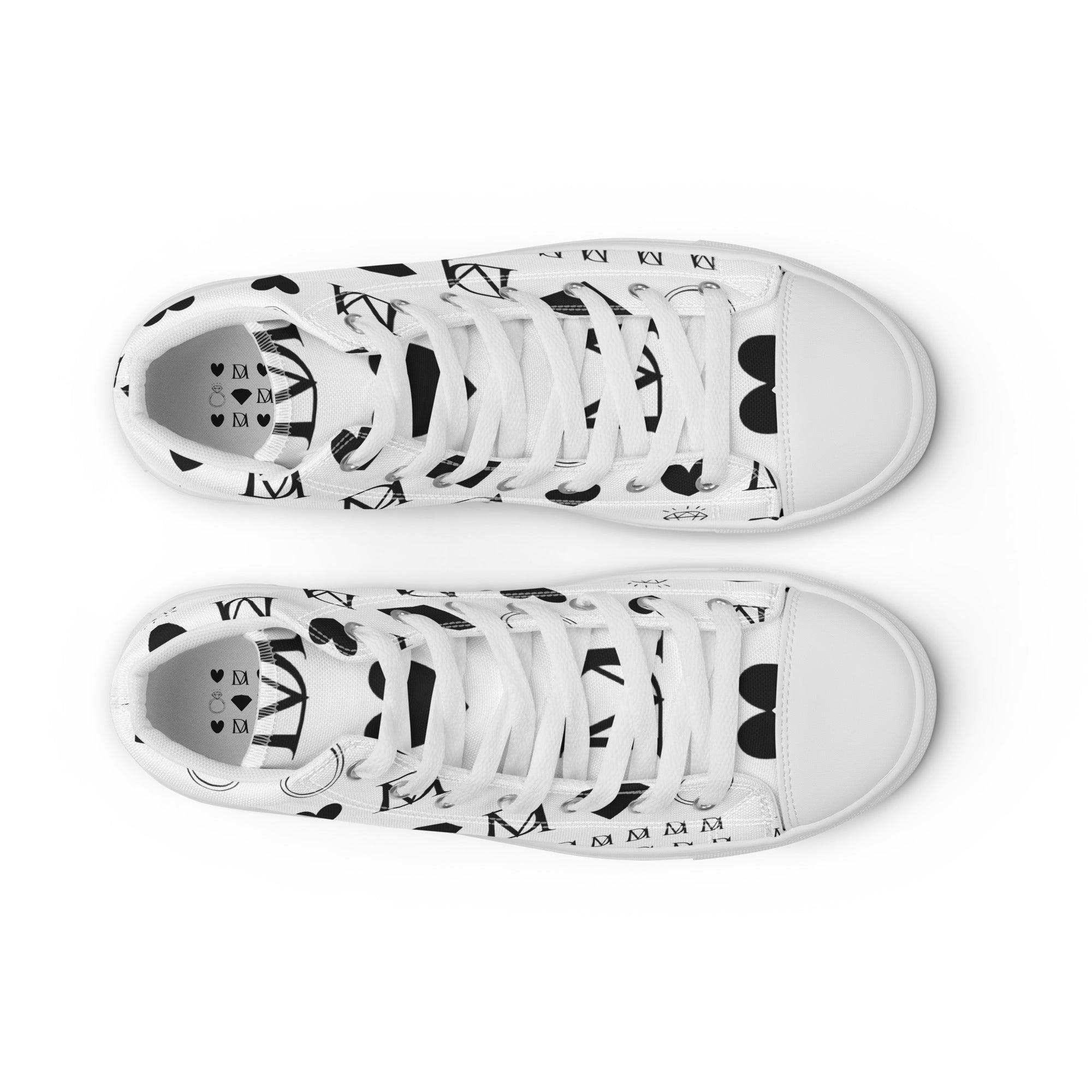 White men's high-top canvas shoes from Daemon's Dim Diamonds Artica Blizzard collection featuring stylish design.