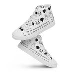 White men's high-top canvas shoes from Daemon's Dim Diamonds Artica Blizzard collection, shown from the front.