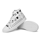 White men's high-top canvas shoes from Daemon's Dim Diamonds Artica Blizzard collection, shown from the left side.