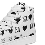 White men's high-top canvas shoes from Daemon's Dim Diamonds Artica Blizzard collection with detailed stitching.