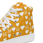 White high-top canvas shoes with frosted diamond details from Daemon Luxury Men's Tarmin Honeybees collection.