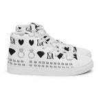 White men's high-top canvas shoes from Daemon's Dim Diamonds Artica Blizzard collection, featuring stylish design details.