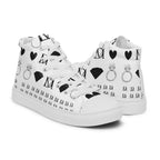 White men's high-top canvas shoes from Daemon's Dim Diamonds Artica Blizzard Male collection, shown from the right side.