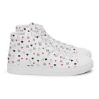 Daemon Luxury Speckled Diamonds Artica Blizzard male high-top canvas shoes in white, shown from the right side.